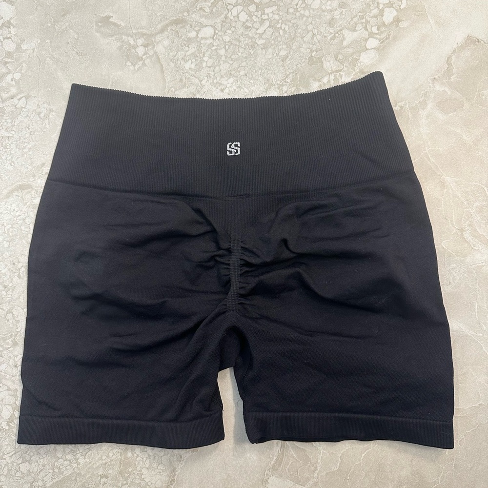 Black High-Waisted Women's Shorts